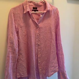 Long sleeve linen blouse